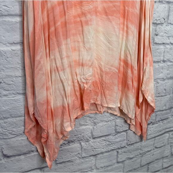Johnny Was Boho Tunic Sleeveless Shirt Coral Pink Tie Dye Size M Mini Dress - Picture 4 of 6